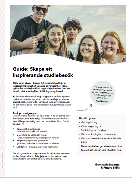 Bilden beskriver en framsida av guiden 